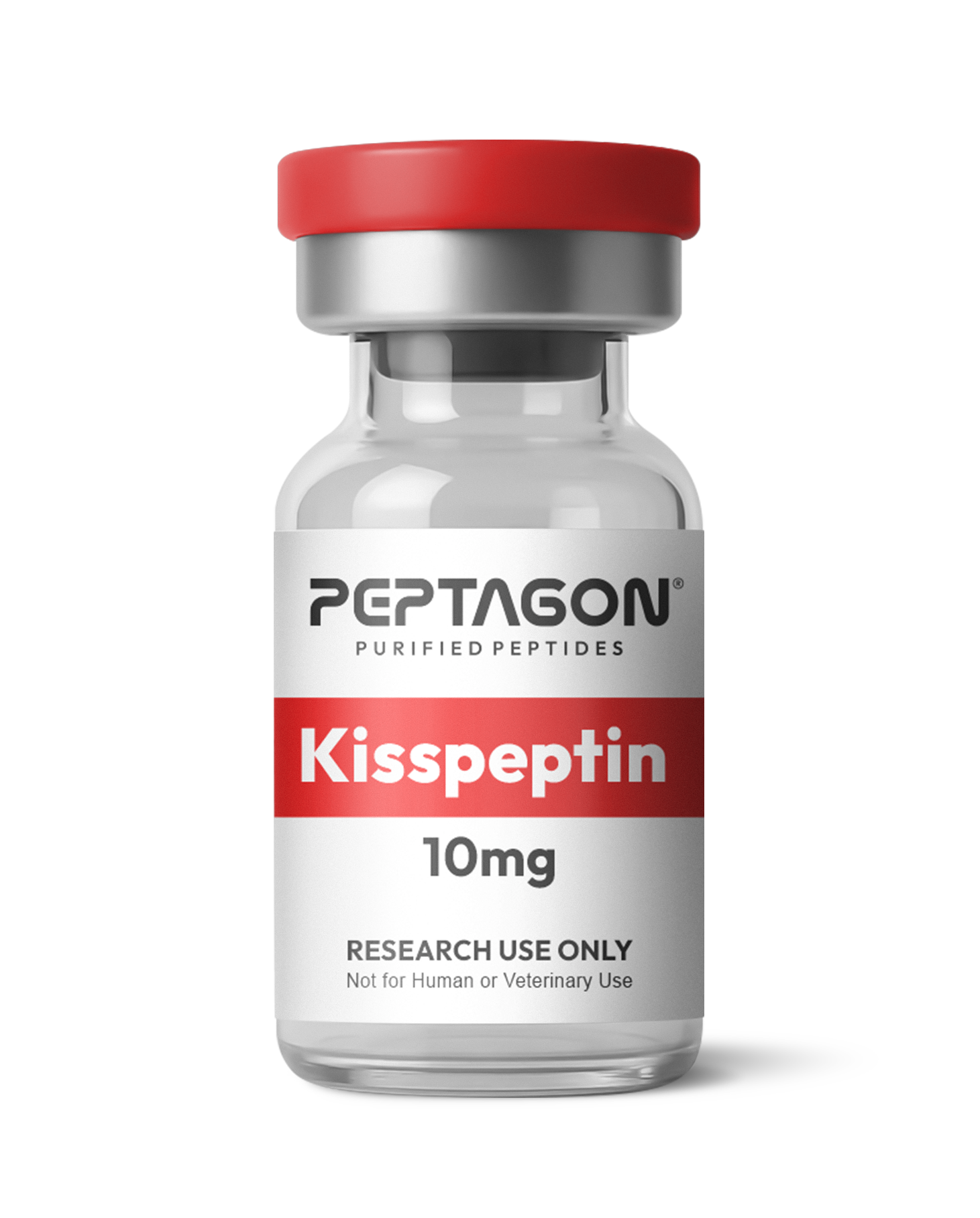 Peptagon Kisspeptin 10mg vial with a red cap